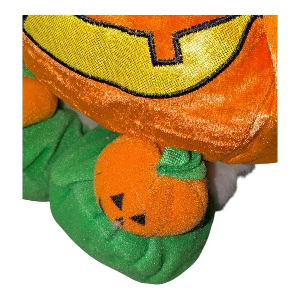 Halloween Pumpkin Teddy Bear Plush Cream Bear in Jack-O-Lantern Costume Fall